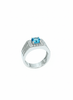 Natural Blue Topaz Men's Ring in Sterling Silver by AME Jewellery.