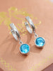 Bông tai Đá quý tự nhiên Blue Topaz Hinged Earring in Sterling Silver by AME Jewellery