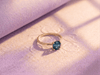Natural London Blue Topaz Ring in 14K Yellow Gold by AME Jewellery. 