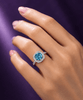 nhẫn nữ đá quý tự nhiên Blue topaz - AME Jewellery