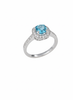 Nhẫn Đá quý tự nhiên Blue Topaz Square Halo Silver Ring by AME Jewellery