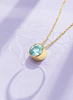 Mặt dây chuyền Vàng Đá quý tự nhiên Blue Zircon Bezel Pendant in 14K Yellow Gold by AME Jewellery