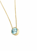 Mặt dây chuyền Vàng Đá quý tự nhiên Blue Zircon Bezel Pendant in 14K Yellow Gold by AME Jewellery