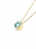Mặt dây chuyền Vàng Đá quý tự nhiên Blue Zircon Bezel Pendant in 14K Yellow Gold by AME Jewellery