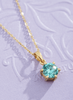 Mặt dây chuyền Vàng Đá quý tự nhiên Blue Zircon 6-prong Pendant in 14K Yellow Gold by AME Jewellery