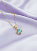 Mặt dây chuyền Vàng Đá quý tự nhiên Blue Zircon 6-prong Pendant in 14K Yellow Gold by AME Jewellery