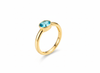 Nhẫn Vàng 14K Đá quý thiên nhiên Blue Zircon Bezel Ring in 14K Yellow Gold by AME Jewellery