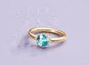 Nhẫn Vàng 14K Đá quý thiên nhiên Blue Zircon Bezel Ring in 14K Yellow Gold by AME Jewellery