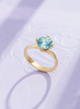 Nhẫn nữ Vàng Đá quý tự nhiên Blue Zircon Twist Solitaire Ring in 14K Yellow Gold by AME Jewellery