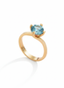 Nhẫn nữ Vàng Đá quý tự nhiên Blue Zircon Twist Solitaire Ring in 14K Yellow Gold by AME Jewellery
