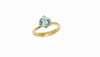 Nhẫn nữ Vàng Đá quý tự nhiên Blue Zircon Twist Solitaire Ring in 14K Yellow Gold by AME Jewellery