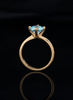 Natural Blue Zircon Twist Solitaire Ring in 14K Yellow Gold - AME Jewellery