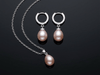 bộ trang sức Ngọc trai giọt Lavender Teardrop Freshwater Pearl Pendant Necklace by AME Jewellery