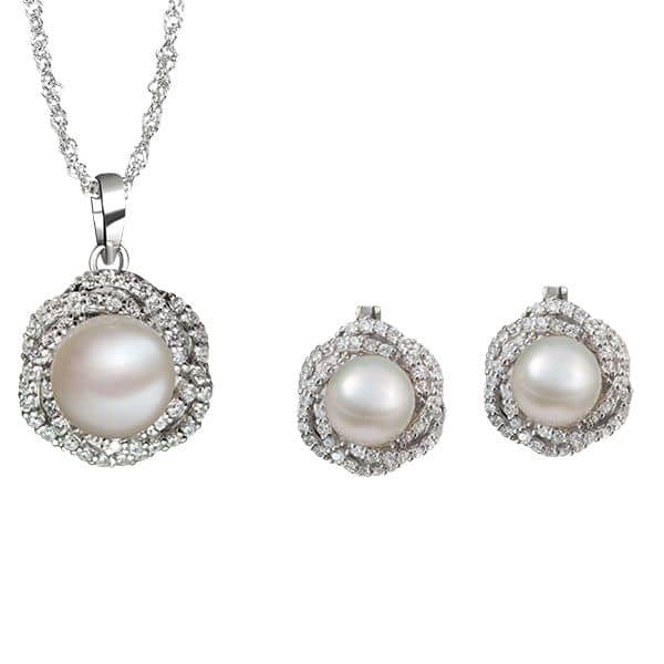 Bộ Trang sức Ngọc trai nước ngọt trắng White Freshwater Pearl Jewelry by AME Jewellery