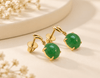 Bông tai cẩm thạch thiên nhiên vàng 14K - AME Jewellery