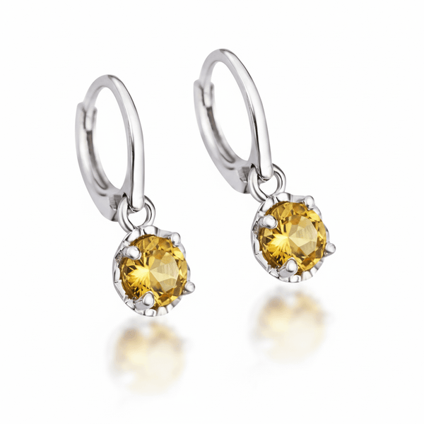 Bông tai Đá quý tự nhiên Natural Citrine Leverback Earrings in Sterling Silver by AME Jewellery