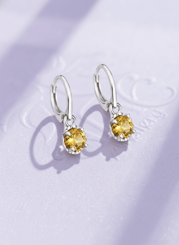Bông tai Đá quý tự nhiên Natural Citrine Leverback Earrings in Sterling Silver by AME Jewellery