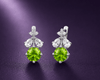 Natural Peridot Leaf Earrings in Sterling Silver - AME Jewellery