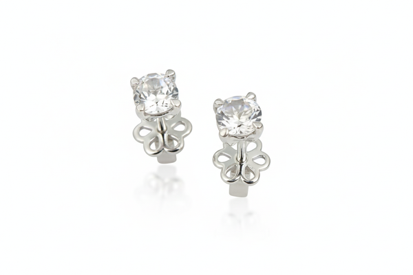 Bông tai Đá quý thiên nhiên White Topaz Silver Earrings in Sterling Silver by AME Jewellery