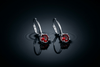 Natural Red Garnet Drop Earrings in Sterling Silver by AME Jewellery.