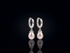 Lavender or Aubergine Teardrop Freshwater Cultured Pearl Huggie Hoop Earrings in Sterling Silver by AME Jewellery.
