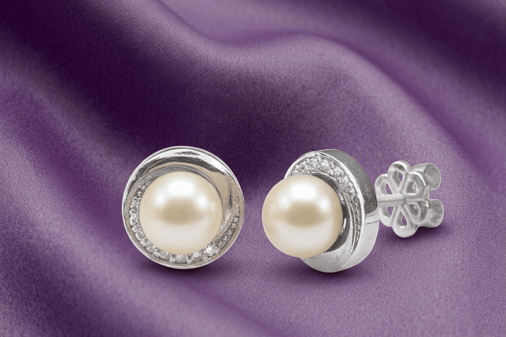 Bông tai Ngọc trai nước ngọt lavender - AME Jewellery