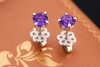 Boucles d'oreilles en argent sterling et améthyste - AME Jewellery