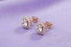 Boucles d'oreilles halo en or jaune 14K et topaze incolore - AME Jewellery