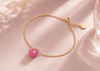 Bracelet en or jaune 14K avec sac d’argent en rubis - AME Jewellery