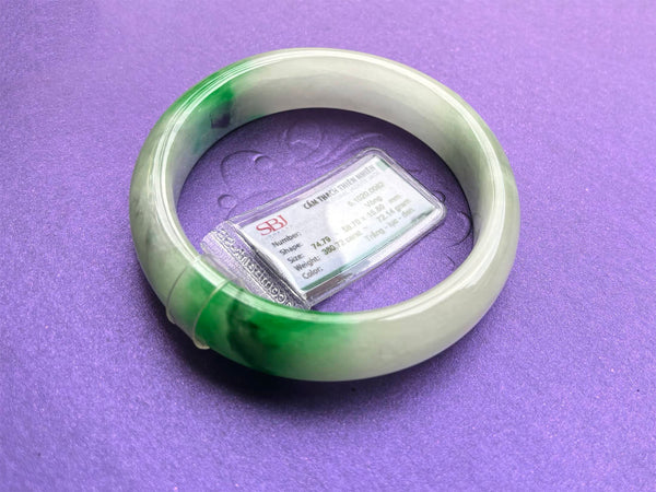 Vòng Cẩm Thạch thiên nhiên Miến Điện bản hẹ | Burmese Jadeite Jade Bangle | AME Jewellery