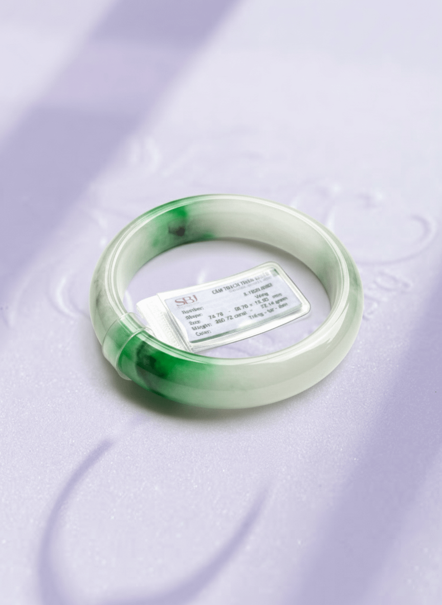 Burmese Jadeite Jade Bangle size 58.7mm | AME Jewellery