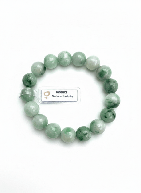 Vòng chuỗi Đá quý thiên nhiên Cẩm thạch - Burmese Green Jadeite Jade Beads Bracelet from AME Jewellery