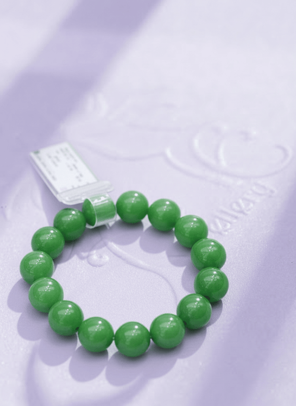 Chuỗi đeo tay đá quý Cẩm Thạch thiên nhiên Miến Điện | Burmese Jadeite Jade Beads Bracelet by AME Jewellery