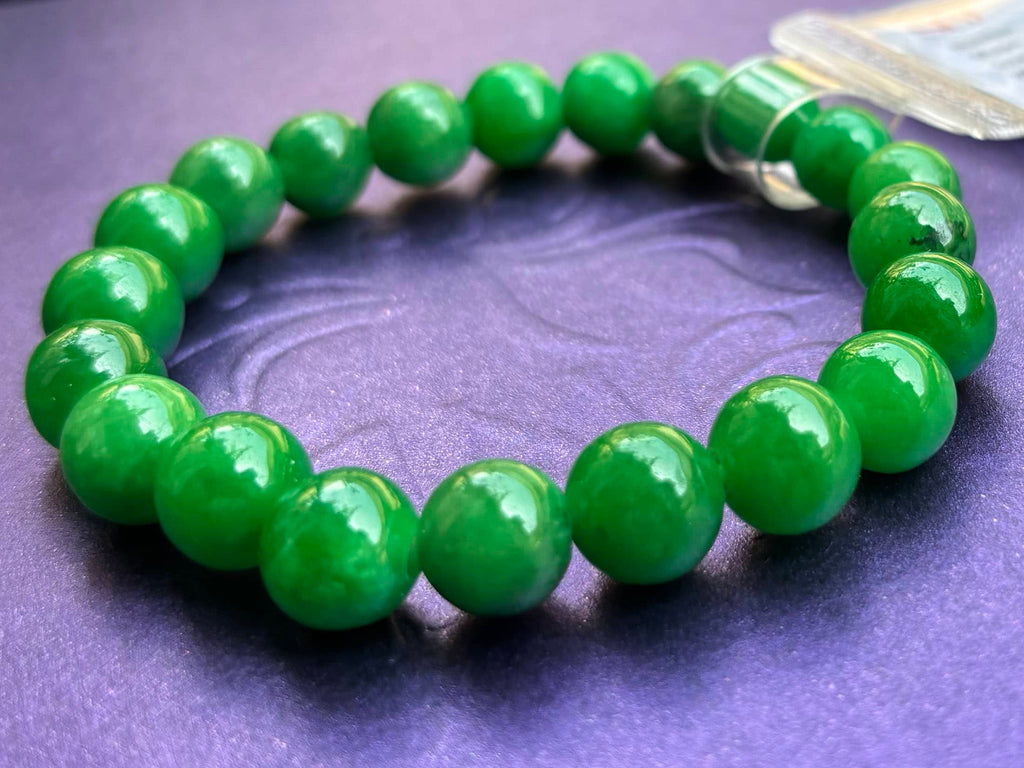 Chuỗi đeo tay đá quý Cẩm Thạch thiên nhiên Miến Điện Burmese Jadeite Jade Beads Bracelet by AME Jewellery