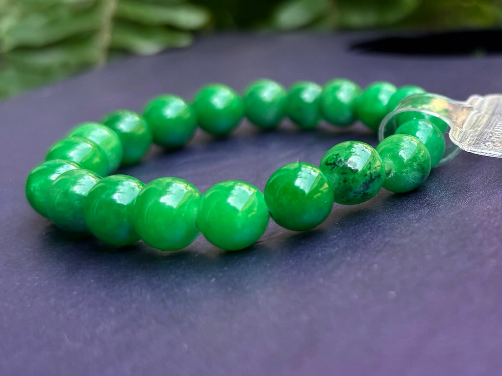 Chuỗi đeo tay đá quý Cẩm Thạch thiên nhiên Miến Điện Burmese Jadeite Jade Beads Bracelet by AME Jewellery