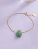 Lắc tay Vàng túi tiền Cẩm thạch | Money Bag Jadeite Jade Bracelet in 14K Yellow Gold by AME Jewellery