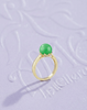 Nhẫn Vàng Đá quý Cẩm Thạch thiên nhiên Natural Burmese Jadeite Jade Ring in 14K Yellow Gold by AME Jewellery