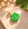 Burmese Jadeite Jade Apricot Blossom Pendant Necklace in 14K Yellow Gold by AME jewellery.