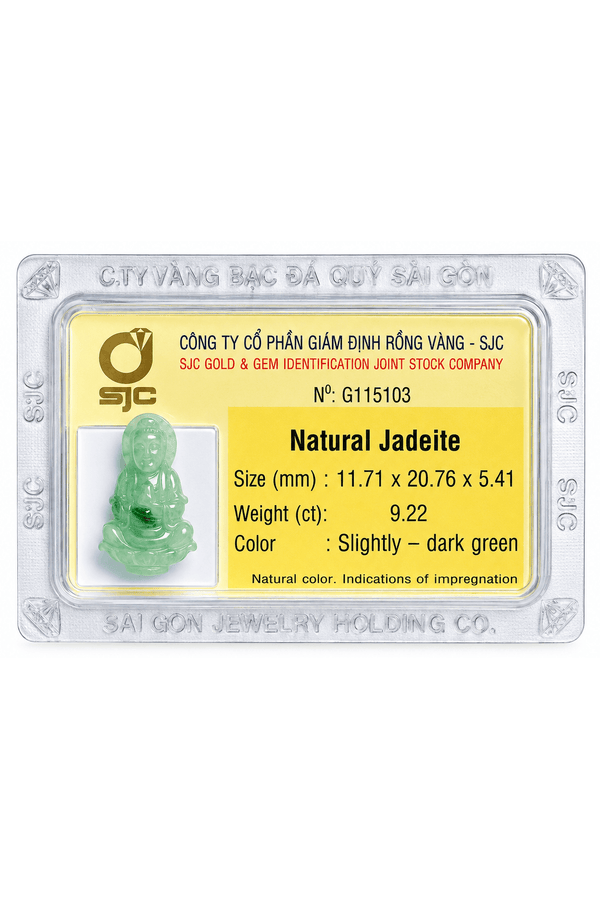 Burmese Natural Jadeite Carving Guanyin Buddha - AME Jewellery