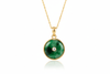 Circle Jadeite Jade Pendant Necklace in 14K Yellow Gold | AME Jewellery