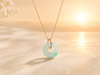 Circle of Heaven Pendant Necklace - Burmese Jadeite & 14K Yellow Gold - AME Jewellery