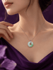 Natural Circle of Heaven Pendant Jadeite Necklace in Sterling Silver - AME Jewellery