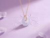 Circle of Heaven Pendant Necklace - Purple Burmese Jadeite & 14K Yellow Gold by AME Jewellery