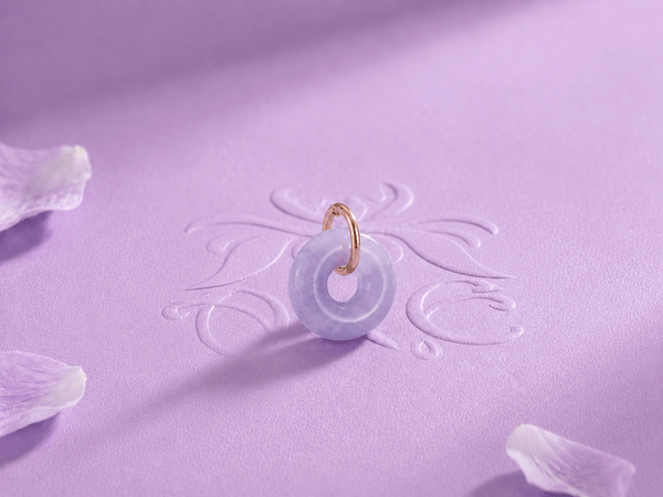 Circle of Heaven Pendant - Purple Burmese Jadeite & 14K Yellow Gold by AME Jewellery
