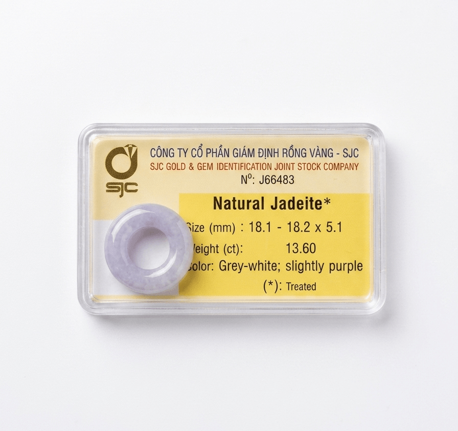 Circle of Heaven - Purple Burmese Jadeite Bi from AME Jewellery