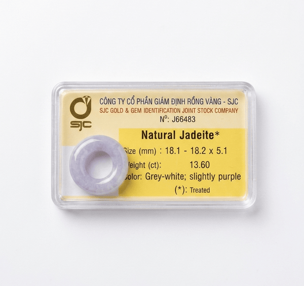 Circle of Heaven - Purple Burmese Jadeite Bi from AME Jewellery