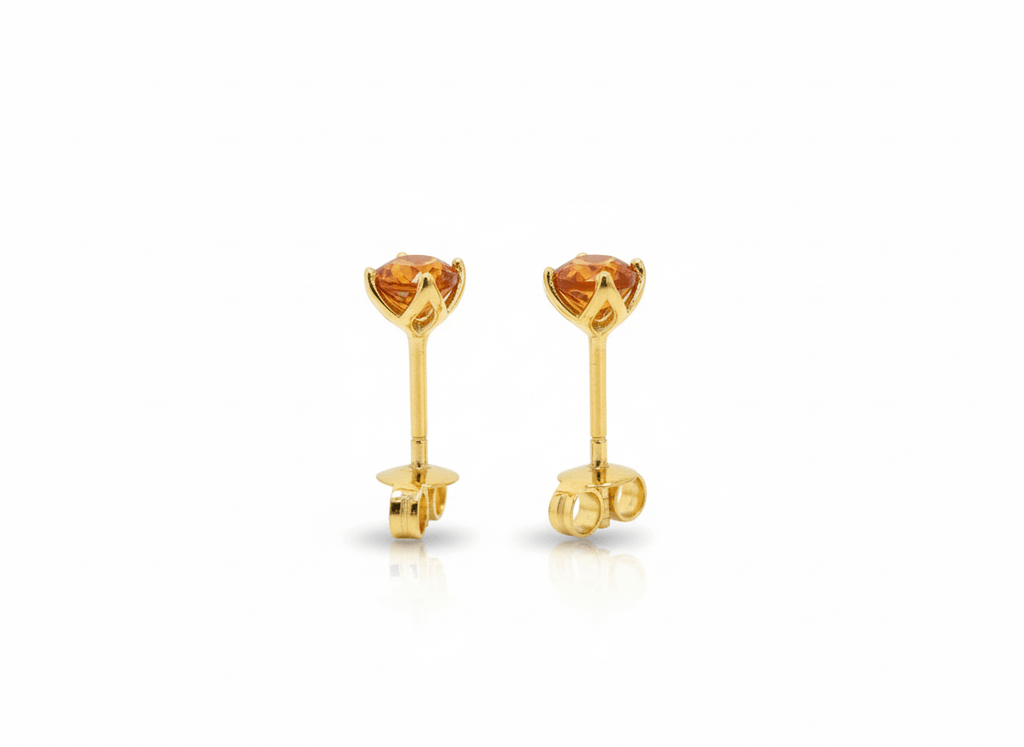Bông tai Vàng Đá quý tự nhiên Citrine Stud Earrings in 14K Yellow Gold by AME Jewellery