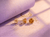 Natural Citrine Stud Earrings in 14K Yellow Gold by AME Jewellery. 