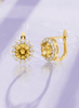 Bông tai Vàng Đá quý tự nhiên Citrine Halo Earrings in 14K Yellow Gold by AME Jewellery