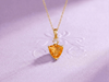 Natural Triangle-cut Citrine Pendant in 14K Yellow Gold - AME Jewellery